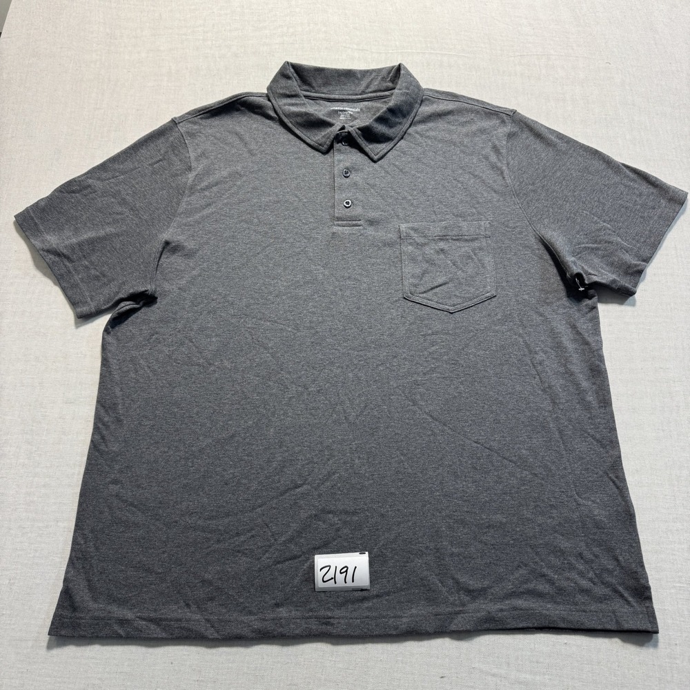 Amazon Essentials Polo Shirt Mens Sz 2XL Grey New Without Tags
